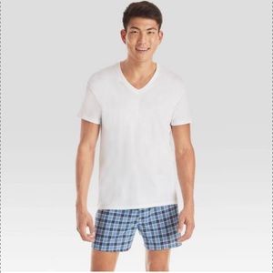 Hanes Mens V-Neck T-Shirt White - 5 Pack